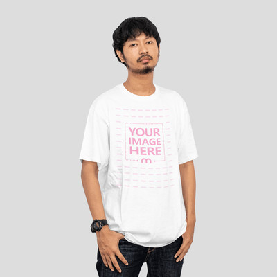 Shirt Mockup Featuring a Man Posing