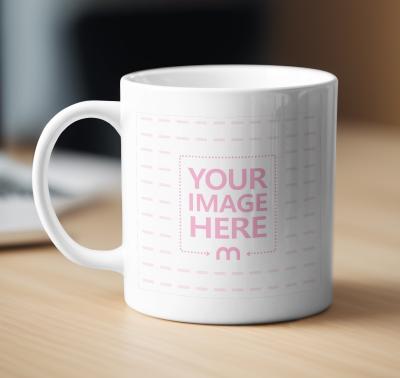 Simple Coffee Cup Mockup on Wooden Table