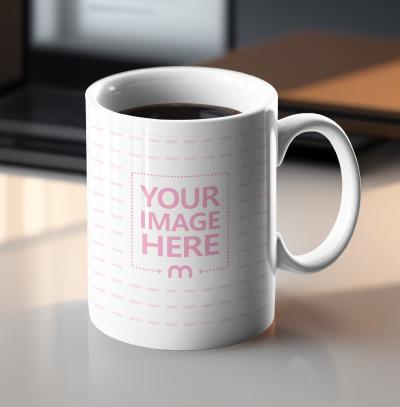 Simple Coffee Mug Mockup on Kitchen Top