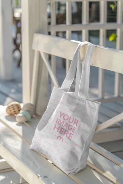 Simple Tote Bag Mockup Generator Placed Outside