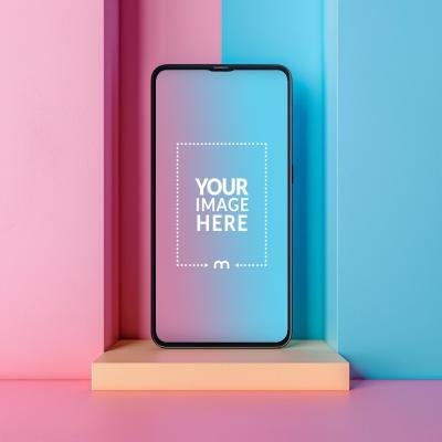 Smartphone Screen Mockup in Colorful Background