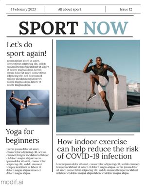 Sport Now  Newspaper Cover Template