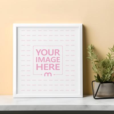 Square Sized Poster & Art Frame Mockup Generator