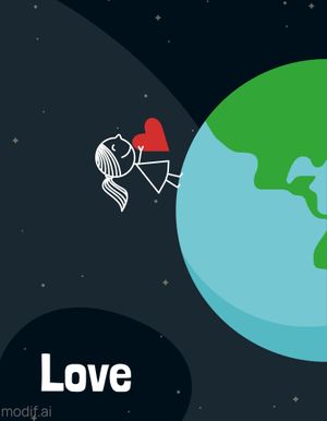 T-Shirt Design Template For Couples With Planet