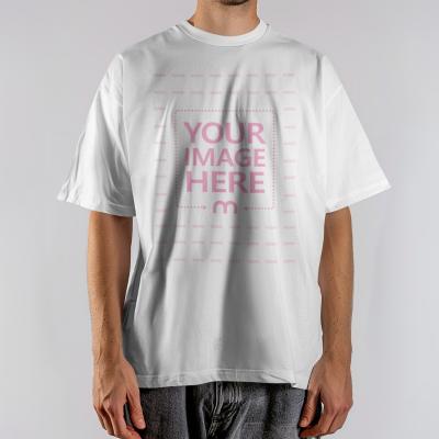 T-Shirt Mockup Generator on Male Model in White Background