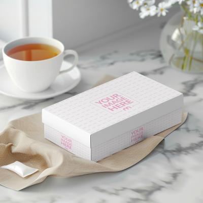 Tea Bag Box Packaging Mockup Generator with Tea Cup