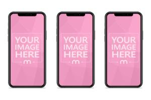 Three iPhone Screens Mockup