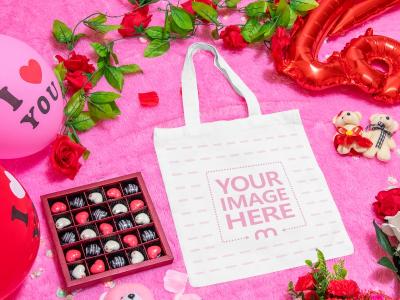 Tote Bag Mockup On A Pink Background