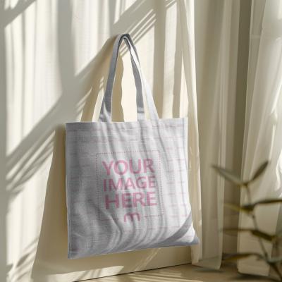 Tote Bag Mockup Hanging Inside Room with Shadows