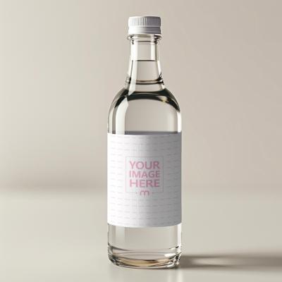 Transparent Glass Bottle with Liquid Label Mockup Generator