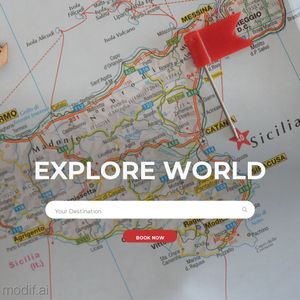 Travel Social Media Post Template With Map