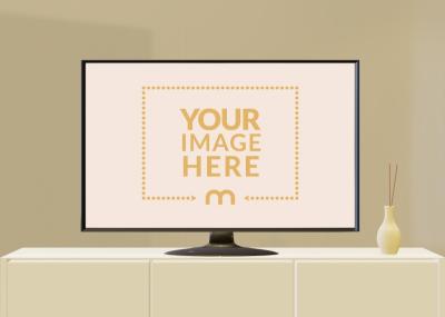 TV Screen Mockup with Minimal Background