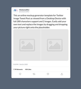 Twitter Image Post Mockup (2 Images + 280 Characters)