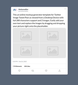 Twitter Image Post Mockup (4 Images)