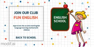 Twitter Post English School Template