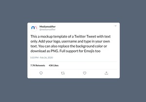 Twitter Text Tweet Mockup