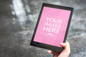 Using a Digital e-Book Reader Outdoors Mockup