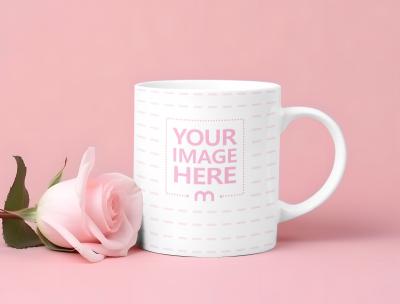 Valentine's Day Mug Mockup Generator with One Rose