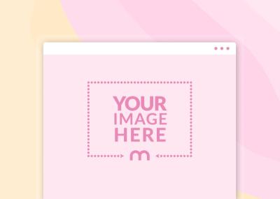 Website Screen Mockup in Pink Background