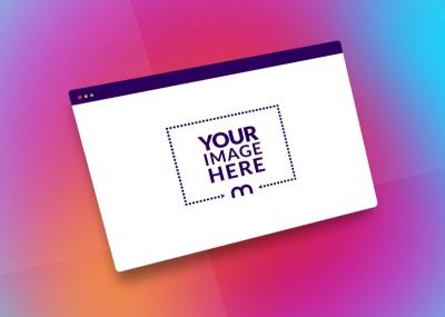 Website Screen Mockup Placed in Colorful Gradient