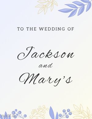 Wedding Welcome Sign Design Template with Purple Details