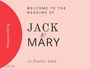 Wedding Welcome Sign Design with Colorful Details