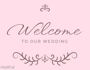 Wedding Welcome Sign Design with Frame Pattern