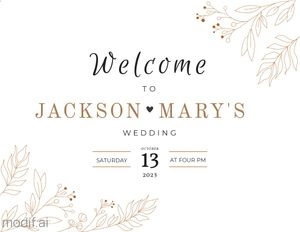 Wedding Welcome Sign Design with Pattern