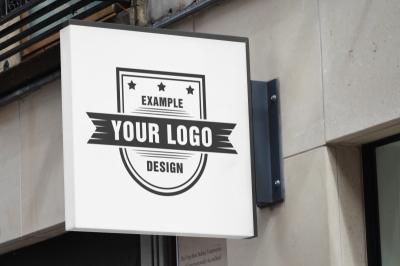 Outdoor Logo Sign Mockup Template