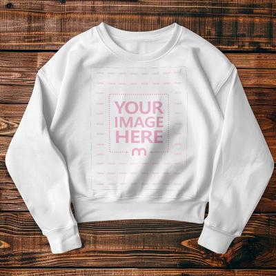 Women's Full Sleeve Pullover Mockup on Wooden Background