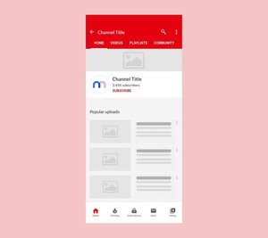 YouTube Profile Mockup (Mobile)